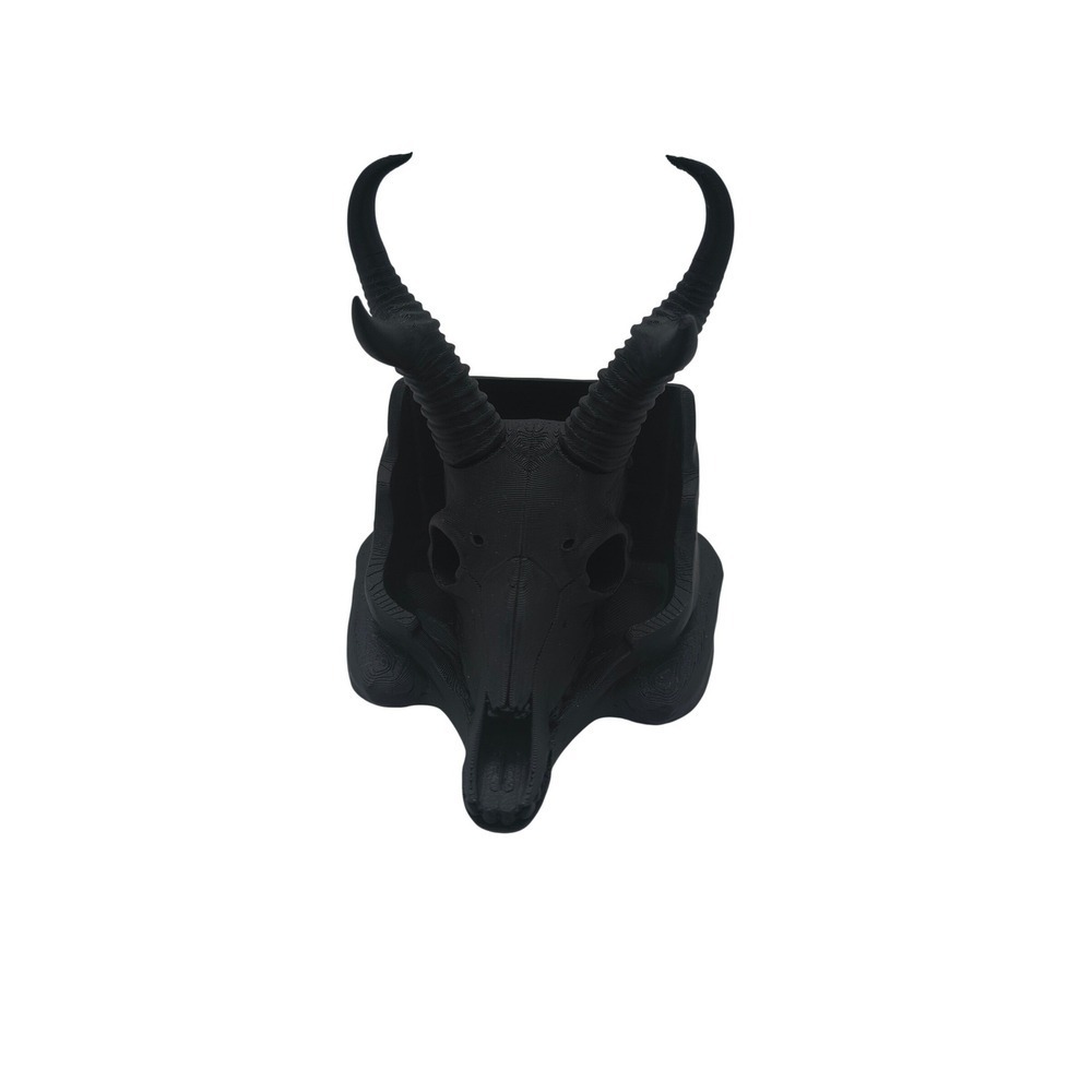 Matte Black 3D Printed Animal Skull Jewelry Holder Gothic Ring Display Trinket